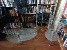 Used Glass Coffee Table & Glass End Tables