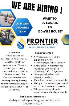Hiring for Plumber and or Gas Fitter