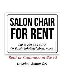 hairdresser Chair Rent /Commision Based