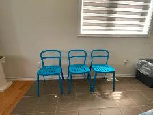 Three metal chairs $30