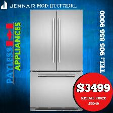 Jenn Air Refrigerator JFFCF72DKL 36' French Door 21.9 cu. ft. Ca