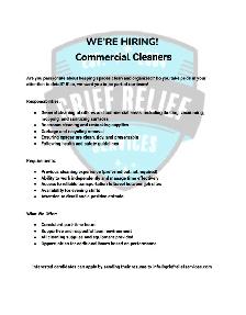 Hiring: Part-Time Cleaning Professional Wanted