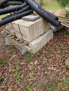 Patio Stones and gutter drain tube