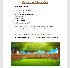 Fence-Deck-Yard work.. Call now! Free quote