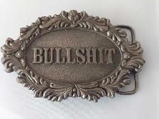Vintage Novelty Belt Buckle with Bullst - Finished metal