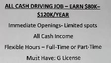 CASH Driving job