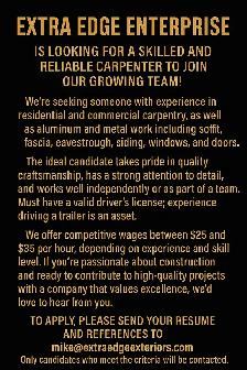 Carpenter needed