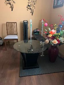 Glass top coffee table