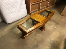 Wooden and Glass Coffee Table