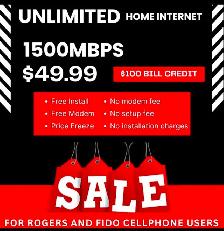 ROGERS Home Internet Deals , Unlimited Internet , Fastest