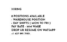 Warehouse hiring