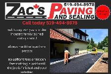 Ashphalt paving company  hand out flyers outside of establishmen