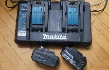 MAKITA 18V LXT 5.0 Ah Battery X2 and Dual-Port Rapid Charger