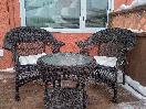 Wicker Patio Set, chairs & coffee table, almost New