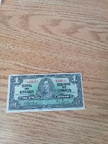 ONE DOLLAR BILL CANADA 1937