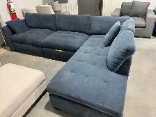 Fabric Sectional with Power Footrests - display