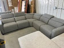 Power Reclining Fabric Sectional - display
