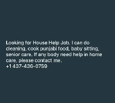 looking for house help Job
