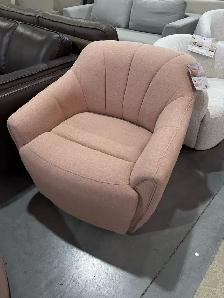 Pick fabric swivel accent chair with power footrest
