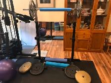 Squat rack with bar