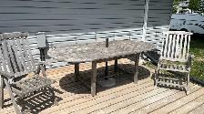 Teak outdoor table with 3 chairs