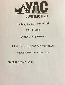 Looking for experienced LOG LOADER