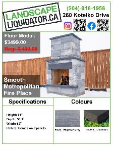 Smooth Metropolitan Fireplace only $3499 - Regular Price $6499