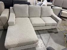 Fabric sofa with reversible chaise