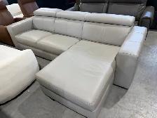 Grey Natuzzi leather sectional with power seat