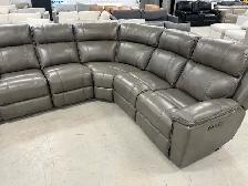 Top Grain Leather Power Reclining Sectional - NEW