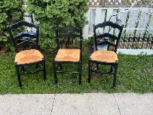 Wooden woven chairs