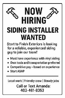Siding Installer Wanted