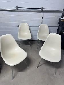 4 Herman miller fiberglass eames chairs