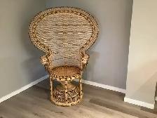 Vintage wicker fan chair
