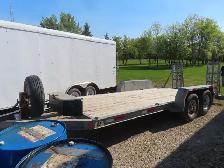 2004 18ft Saturn Bumper Hitch Flat Deck Tandem 7000lbs Axle x 2