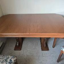 Solid Oak Dining Table w/ 6 Chairs