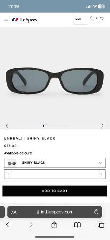 Le Specs black rectangular sunglasses with gold accent