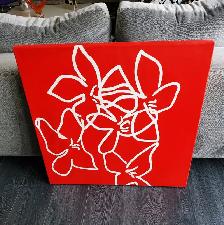 Contemporary Floral Print on Stretched Canvas