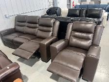 Top Grain Leather Reclining Sofa and Chair - NEW