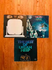 URIAH HEEP - 3 CLASSIC ROCK RECORD ALBUMS