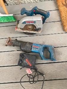 Bosch 24V cordless skill saw, sawzall and charger. No batteries.