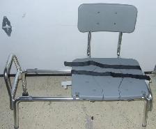 sliding transfer bench shower chair w/ cut-out seat