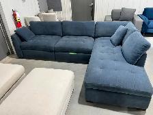 Fabric Sectional with Power Footrests - display