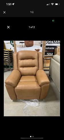 Top Grain Leather Power Reclining Chairs - NEW