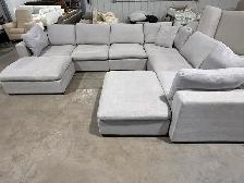 8 piece grey fabric modular sectional