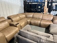 Top Grain Leather Sectional - demo