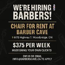 Barber Chair for Rent – $375/week – Woodbridge