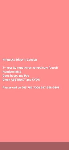 Hiring AZ driver in London