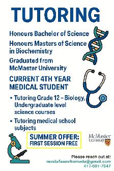 Tutor Science/Medicine/Biology Tutor