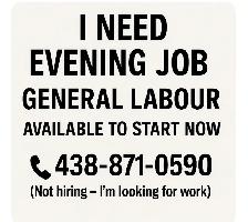 I Am Looking for Evening Job – Ready to Start Immediately